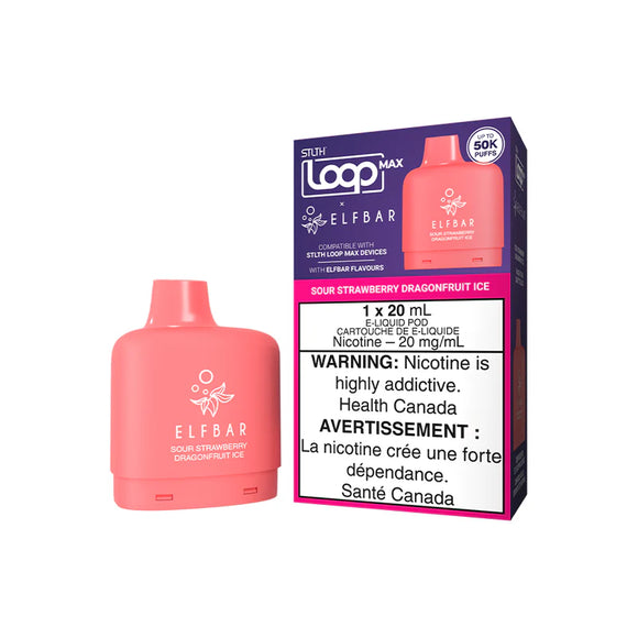 STLTH LOOP MAX X ELFBAR POD </br> SOUR STRAWBERRY DRAGONFRUIT ICE