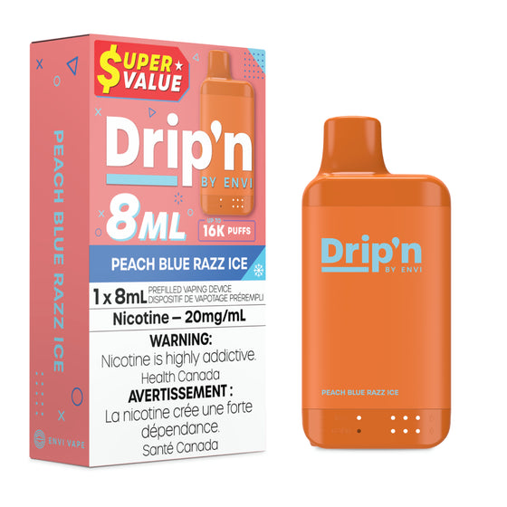 DRIP'N 8ML </BR> PEACH BLUE RAZZ ICE