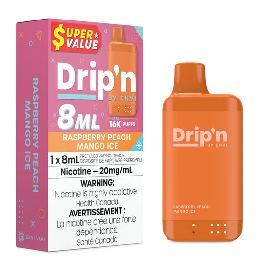 DRIP'N 8ML </BR> RASP PEACH MANGO ICE