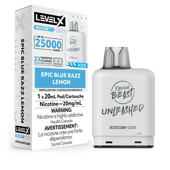 LEVEL X FB BOOST G2 </BR> EPIC BLUE RAZZ LEMON