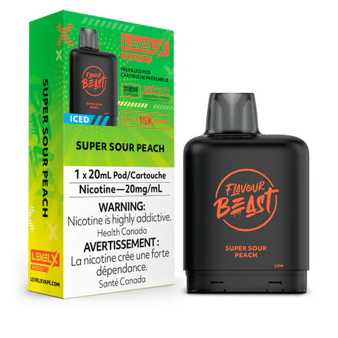 FLAVOUR BEAST LEVEL X BOOST </P> SOUR PEACH ICED