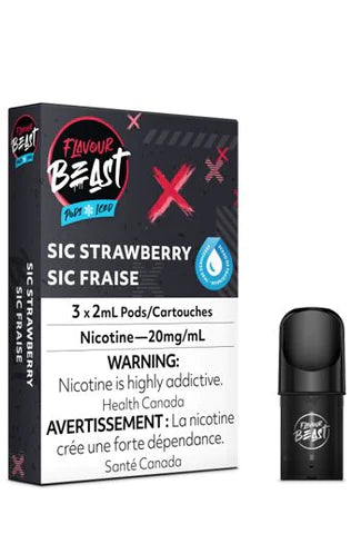 FLAVOUR BEAST PODS </br> SIC STRAWBERRY ICED